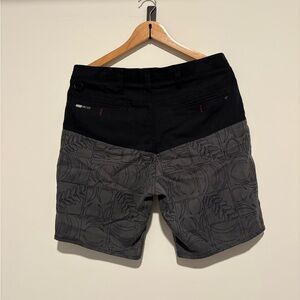 Hurley Black and Gray Patterned Hybrid Shorts